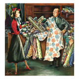 "Fabric Store," May 22, 1948 Giclee Print by Constantin Alajalov