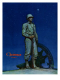 "Lone Soldier," December 25, 1943 Giclee Print by Mead Schaeffer