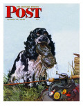 "Butch Fishes for a Shoe," Saturday Evening Post Cover, August 21, 1948 Giclee Print by Albert Staehle