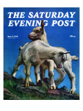 "Two Kid Goats," Saturday Evening Post Cover, May 9, 1942 Giclée-Druck von W.W. Calvert