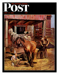 "Blacksmith," Saturday Evening Post Cover, July 13, 1946 Giclee Print by John Falter