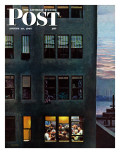 "Office Poker Party," Saturday Evening Post Cover, August 18, 1945 Giclee Print by John Falter