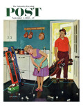 "Putting Around in the Kitchen," Saturday Evening Post Cover, September 3, 1960 Giclee Print by Richard Sargent