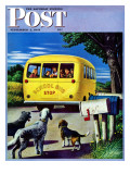 "School Bus," Saturday Evening Post Cover, September 2, 1944 Giclee Print by Stevan Dohanos
