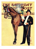 "Big Trophy, Little Girl," Saturday Evening Post Cover, November 9, 1940 Giclee Print by Mariam Troop