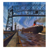 "Ore Barge," June 14, 1947 Giclee Print by John Atherton