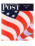 "Old Glory," Saturday Evening Post Cover, July 4, 1942 Giclee Print by John Clymer