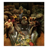 "Post Office Sorting Room," December 8, 1945 Giclee Print by John Falter
