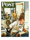 "Gourmet Cook," Saturday Evening Post Cover, April 13, 1946 Giclee Print by Constantin Alajalov