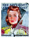 "Rainy Drive," Saturday Evening Post Cover, December 7, 1940 Giclee Print by Emery Clarke