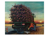 "Turkey Truck Has Flat," November 24, 1962 Giclee Print by Jan Balet