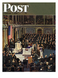"Joint Session of Congress," Saturday Evening Post Cover, January 7, 1950 Giclee Print by John Falter