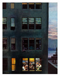 "Office Poker Party," August 18, 1945 Reproduction procédé giclée par John Falter