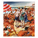 "Palefaces at the Beach," July 27, 1946 Giclee Print by Constantin Alajalov