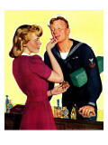"Sailor Sniffing Perfume," January 17, 1942 Reproduction procédé giclée par John Newton Howitt