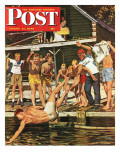 "Wet Camp Counselor," Saturday Evening Post Cover, August 27, 1949 Giclee Print by Austin Briggs