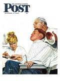 "Haircut and Manicure," Saturday Evening Post Cover, December 11, 1948 Giclee Print by George Hughes