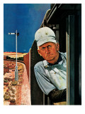 "Freight Train Engineer," June 3, 1944 Giclee Print by Fred Ludekens
