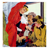 "Showing Off Her Ring," January 22, 1949 Reproduction procédé giclée par George Hughes