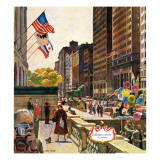 "Michigan Avenue, Chicago," October 15, 1960 Giclee Print by John Falter