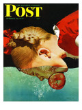 "Bobbing for Apples," Saturday Evening Post Cover, October 30, 1943 Giclee Print by John Hyde Phillips
