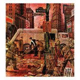 "Times Square Cleanup," January 4, 1947 Giclee Print by Stevan Dohanos