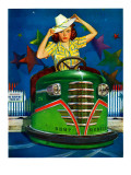"Bumper Cars," June 22, 1940 Giclee Print by Albert W. Hampson