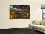 Shafts of Light in Barrel Room of Montevina Winery, Shenandoah Valley, California, USA Wandgemälde von Janis Miglavs