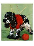"Butch and Knitted Sweater," September 28, 1946 Giclee Print by Albert Staehle