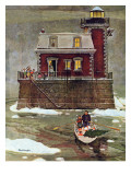 "Christmas at the Lighthouse," December 28, 1946 Reproduction procédé giclée par Mead Schaeffer