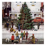 "Tree in Town Square," December 4, 1948 Giclee Print by Stevan Dohanos