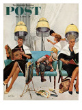 "Cowboy Asleep in Beauty Salon," Saturday Evening Post Cover, May 6, 1961 Reproduction procédé giclée par Kurt Ard