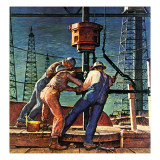 "Drilling for Oil," November 9, 1946 Giclée-Druck von Mead Schaeffer