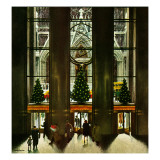 "St. Patrick's Cathedral at Christmas," December 3, 1949 Giclee Print by John Falter