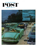 "Drive-In Movies," Saturday Evening Post Cover, August 19, 1961 Giclee Print by George Hughes