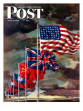 "Allied Forces Flags," Saturday Evening Post Cover, July 3, 1943 Giclée-Druck von John Atherton