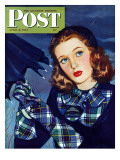 "April Shower," Saturday Evening Post Cover, April 8, 1944 Giclee Print by Alex Ross