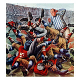 "Football Pile-up," October 23, 1948 Giclee Print by Constantin Alajalov