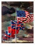 "Allied Forces Flags," July 3, 1943 Giclee Print by John Atherton