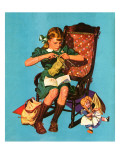 "Knitting for the War Effort," June 6, 1942 Giclee Print by James W. Schucker
