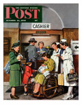 "Leaving the Hospital," Saturday Evening Post Cover, October 22, 1949 Giclee Print by Stevan Dohanos