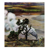 "Steam Engine Along the Missouri," June 22, 1946 Reproduction procédé giclée par John Falter