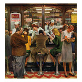 "Lunch Counter," October 12, 1946 Giclée-Druck von John Falter