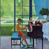 "Poolside Piano Practice," June 11, 1960 Reproduction procédé giclée par George Hughes