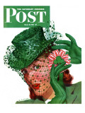 "Shamrock Chapeau," Saturday Evening Post Cover, March 20, 1943 Giclee Print by Charles Kaiser