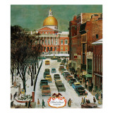 "Park Street, Boston," January 7, 1961 Giclee Print by John Falter