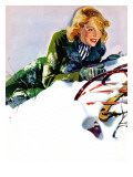 "Tumble from Sled," January 27, 1940 Giclee Print by Dominice Cammerota