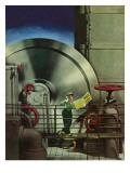 "How to Operate a Power Plant," October 2, 1943 Giclee Print by Russell Patterson