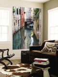 Reflections and Small Bridge of Canal of Venice, Italy Reproduction murale géante par Terry Eggers
