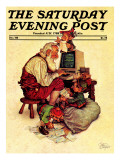 "Santa's Computer," Saturday Evening Post Cover, December 1, 1982 Giclee Print by Scott Gustafson